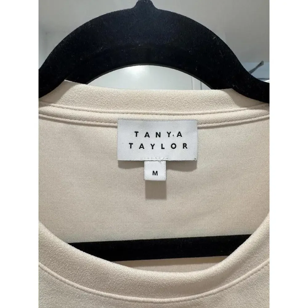 Tanya Taylor Rosalie Scuba Crepe Twist Top Cream White Size Medium - Picture 4 of 4